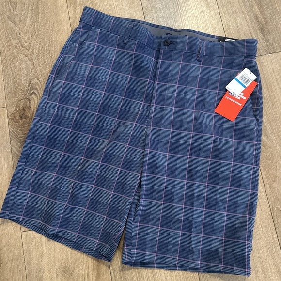 PGA Tour Other - PGA Tour Men's Performance Stretch Golf Shorts Plaid Blue/Punk Preppy 36